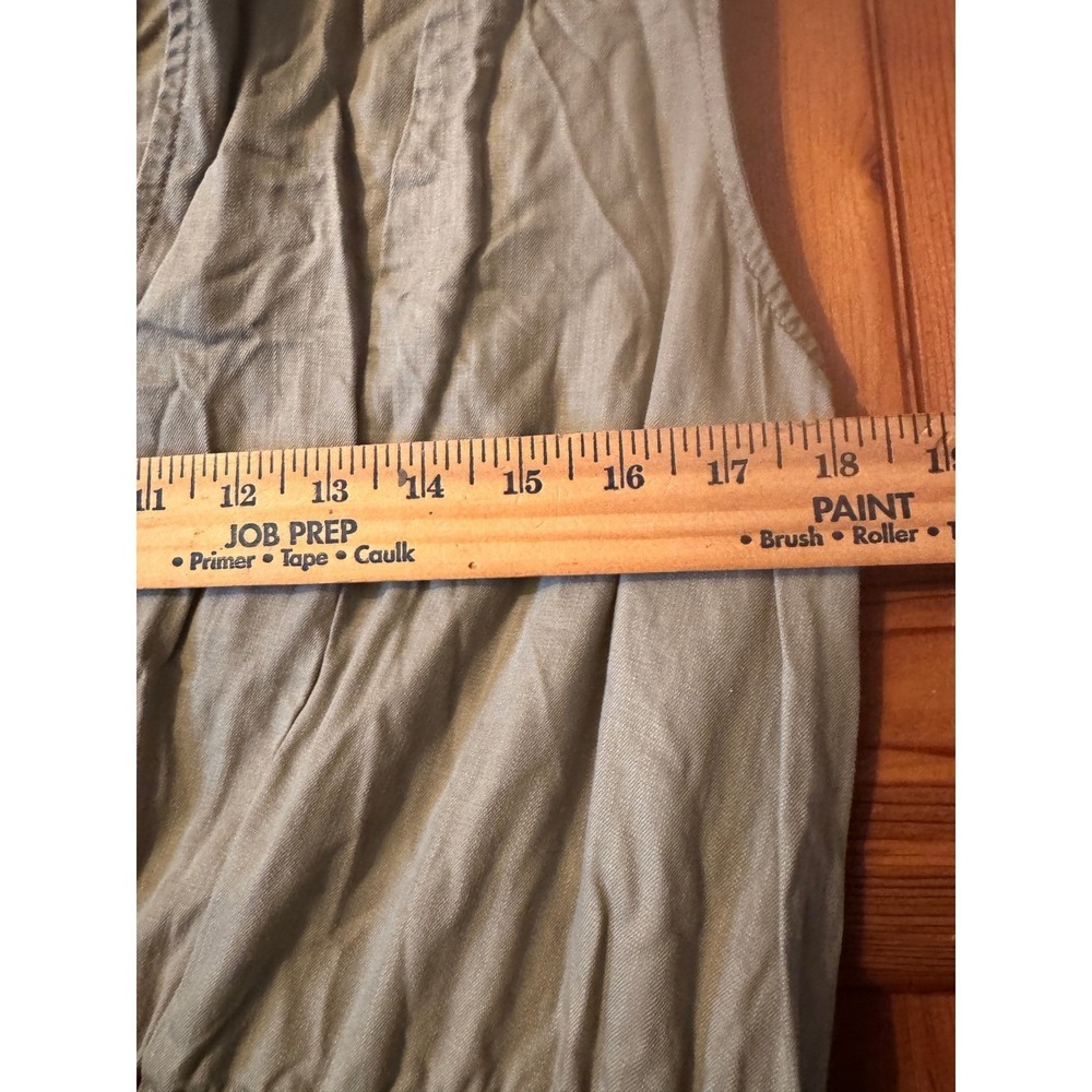 Lands' End Taupe  Sleeveless Tiered Midi Dress Split V-Neck L - Picture 5 of 7